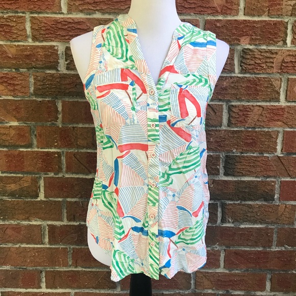 Anthropologie Maeve sunseeker umbrella print top - Picture 2 of 5